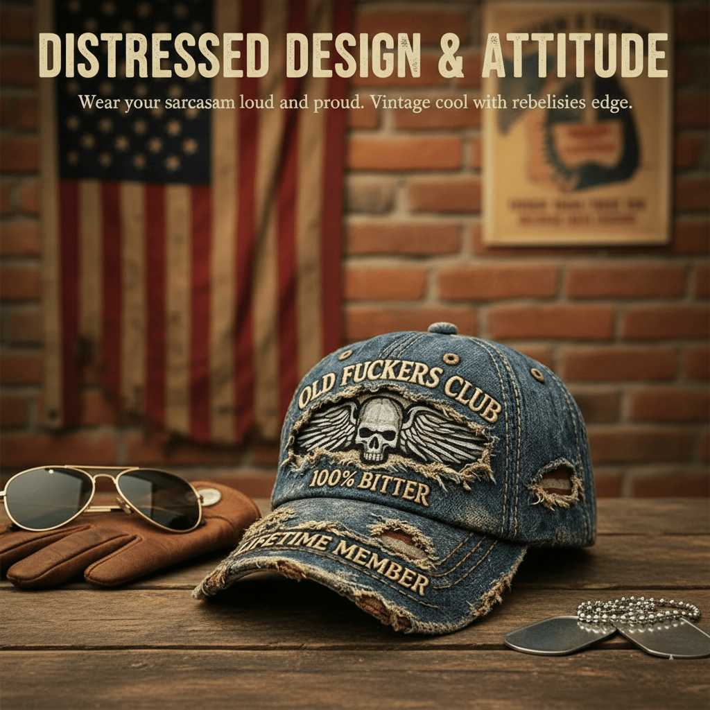 🧢Old F*ckers Club – Vintage baseballkasket