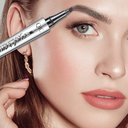 3D Vandtæt Microblading Øjenbrynspen 4 Gaffelspids Tatoveringsblyant