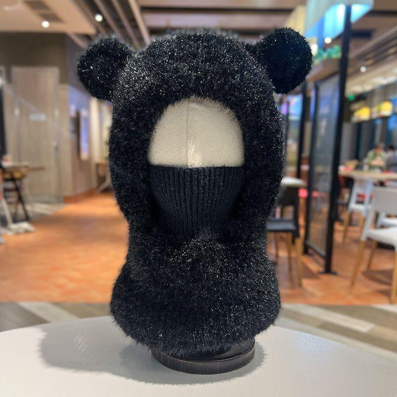 Lille bjørn plys tørklæde og hue sæt 🧸
