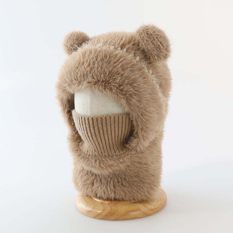 Lille bjørn plys tørklæde og hue sæt 🧸
