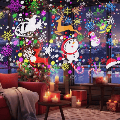 🎅LED-julelampe med projektion – 16 mønstre med ren julemagi!🎄