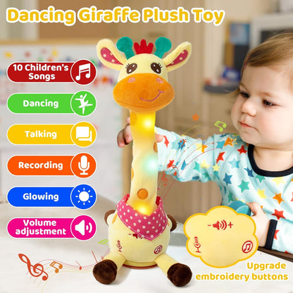 ⏰50 % rabat🎉 Bedst sælgende musikalsk giraflegetøj – synger, danser og gentager det, du siger! 🦒🎵