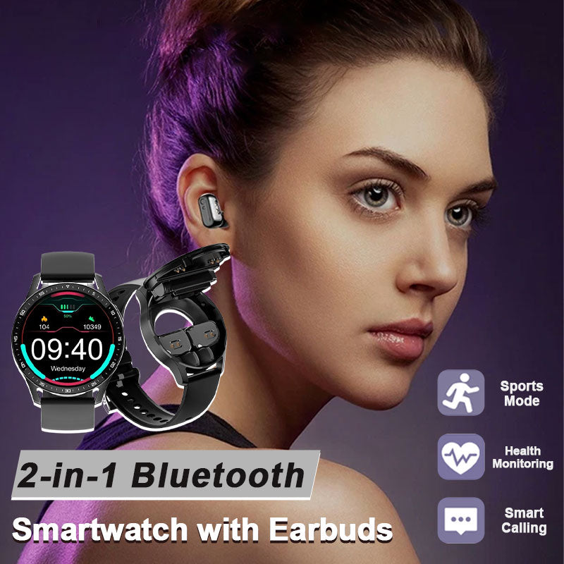 ⌚️ 2-i-1 Bluetooth Smartwatch med Høretelefoner - Smart · Sund · Musik overalt 🎵