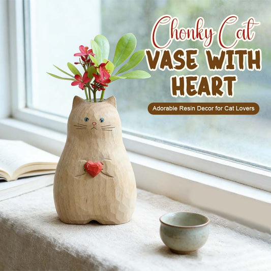 Chonky Cat vase med hjert