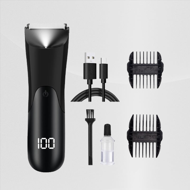 Keramisk digital skærm Elektrisk intimklipper kropshårtrimmer genopladelig barbermaskine
