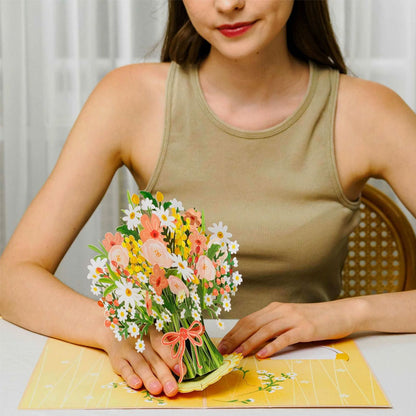 💐 Pop-up-valentineskort med vilde blomste
