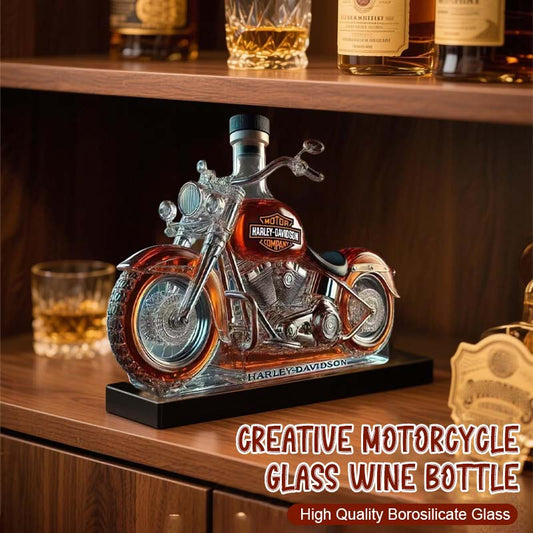 Kreativ motorcykel Glasvinflaske