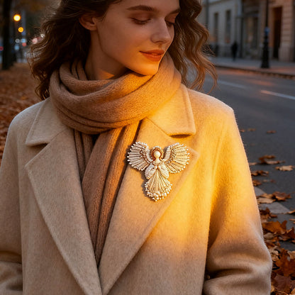 🔥SIDSTE DAG 50 % RABAT💖Håndlavet perleengelbroche