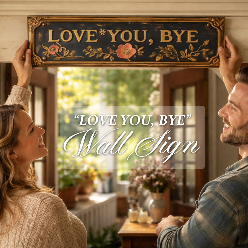 »Love You, Bye« Vintage blomsterplakat til vægge