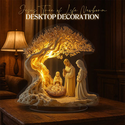 Jesus livets træ nyfødt desktop dekoration