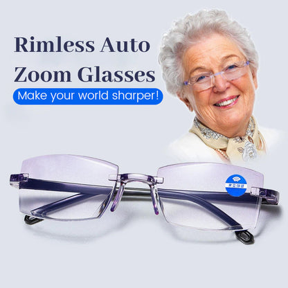 🔍 Automatisk zoom-brille uden kant | Gør din verden skarpere!