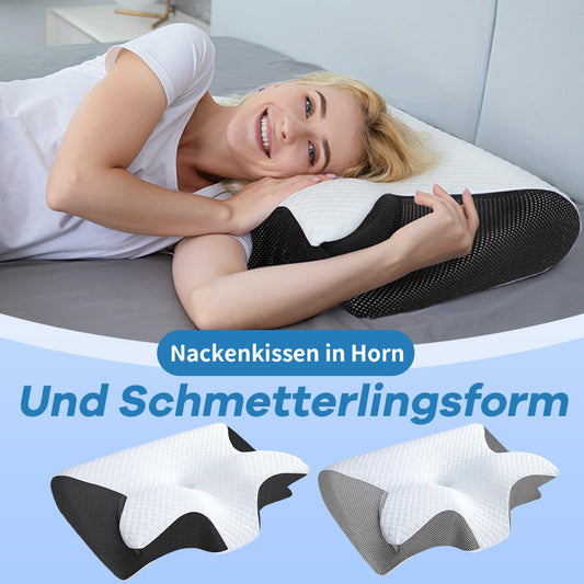 Nakkepude i horn og sommerfugleform