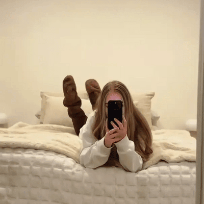 Gåseduns-knæstrømper til jul