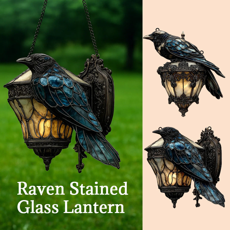 Raven farvet glas lantern