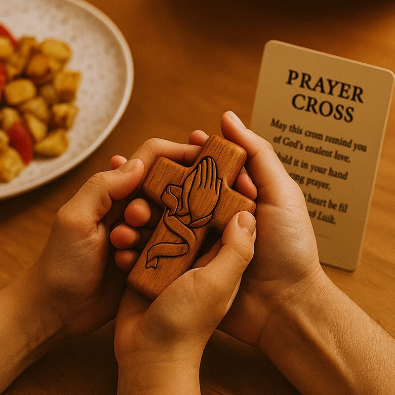 💕✝️Wooden Prayer Cross Pocket Card💯🪵Håndskåret 3D-gave til dine kære