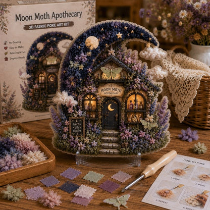 🔥 Sidste dag: 49 % rabat – ✨ »Whimsical Village«-sæt til 3D-kunst med stof (Poke Art-teknik)