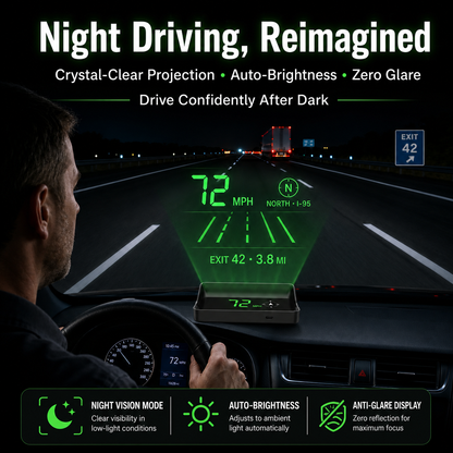 Head-Up Display (HUD) – GPS til bilen med digitalt speedometer