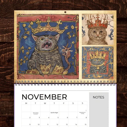 🐱Middelalderlige katte med kroner Kalender 2026
