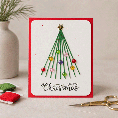 🎄🧵DIY-sæt til et julekort med string art