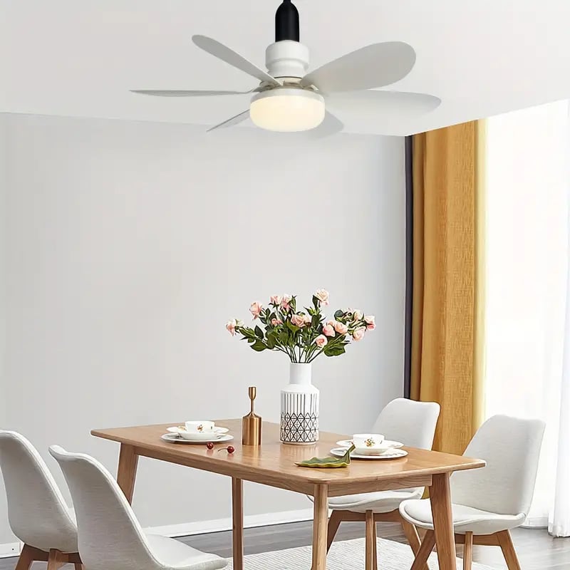2-IN-1 PORTABLE FLOOR FAN & LIGHT med fjernbetjenin