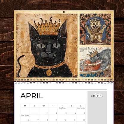 🐱Middelalderlige katte med kroner Kalender 2026