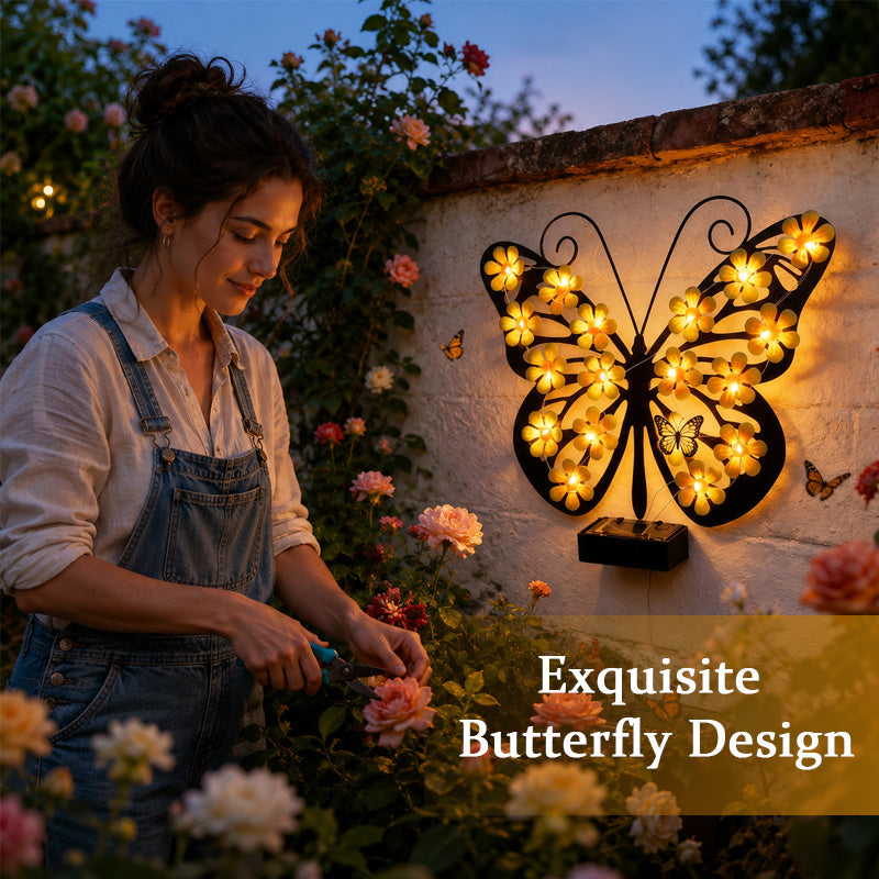 🦋 Solcelledrevet sommerfuglelampe til hav