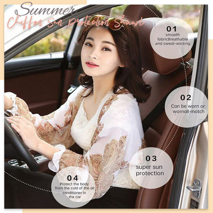 Sommer chiffon solbeskyttende sjal (2 stk.)