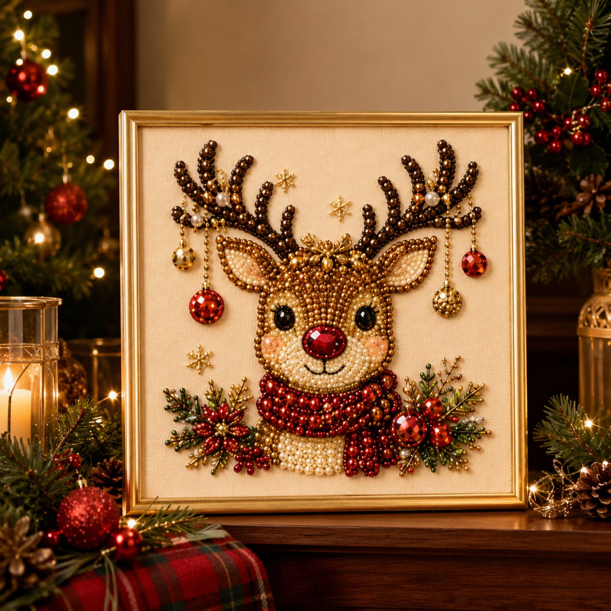 🧘Afslappende og velegnet til begyndere – 🎨💎DIY-julekunstsæt med perler til diamantmaleri