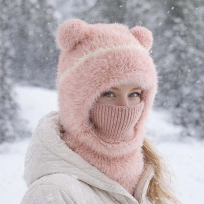 Lille bjørn plys tørklæde og hue sæt 🧸
