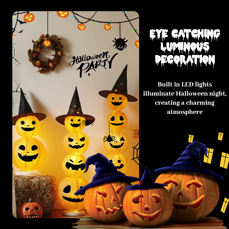🎃Sammenklappelige, lysende, stablede græskar
