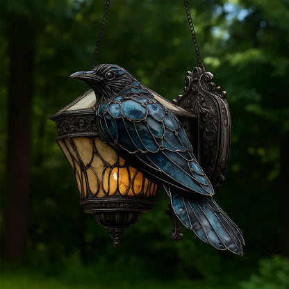 Raven farvet glas lantern