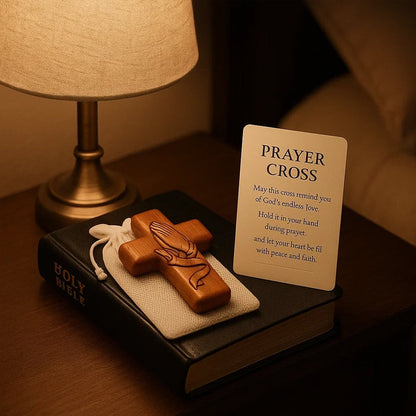 💕✝️Wooden Prayer Cross Pocket Card💯🪵Håndskåret 3D-gave til dine kære