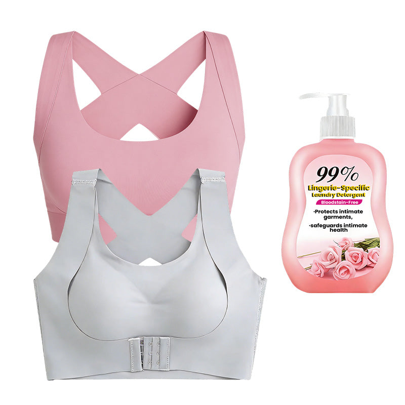 🎉SIDSTE DAGS UDSALG -70 % RABAT⚡Frontlukning, krydsede stropper, trådløs bh til god holdnin