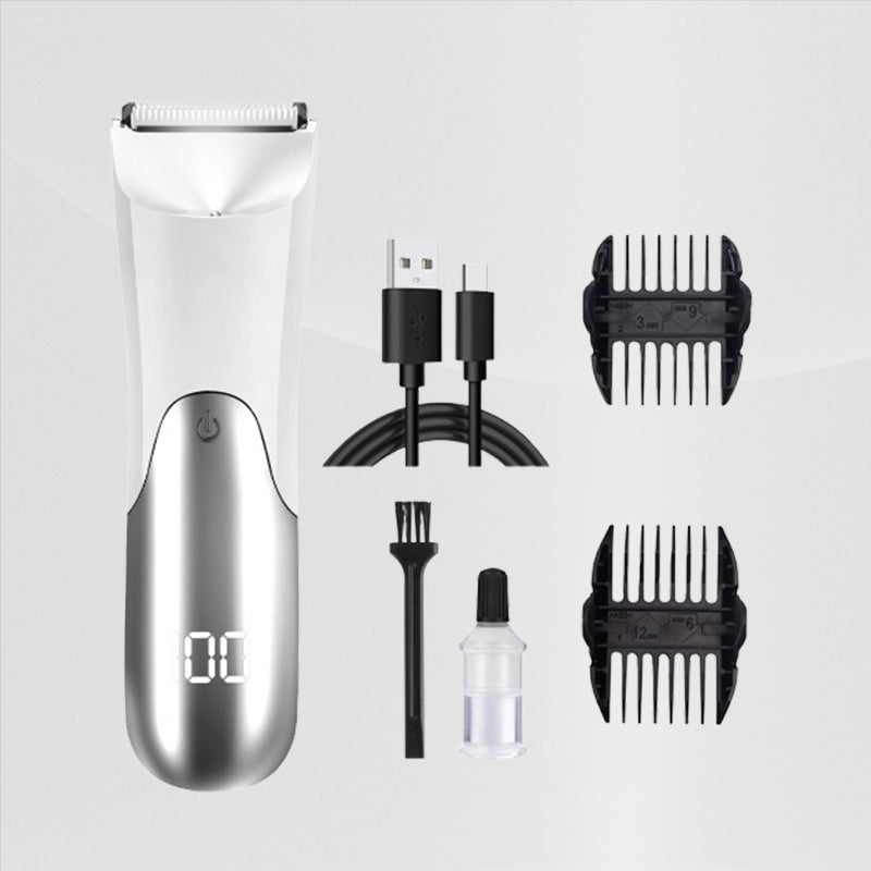 Keramisk digital skærm Elektrisk intimklipper kropshårtrimmer genopladelig barbermaskine