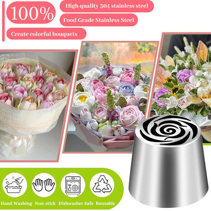 Multifunktionelt sæt med blomsterformede dekorationsdyse