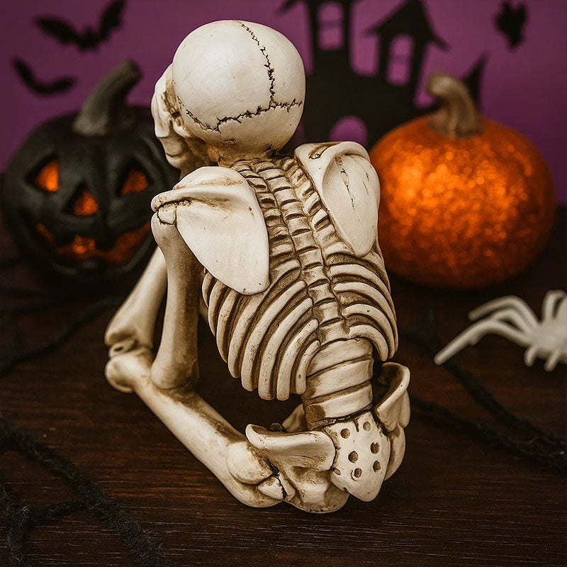 💀 Halloween tre kloge skeletter harpiks figurer 🎃