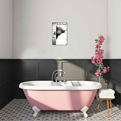 🐄 Den frække besøgende: Vintage Highland Cow-skilt