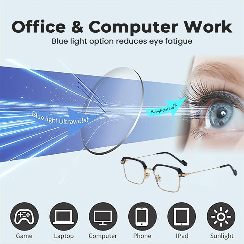 👓 Fotokromatiske briller – automatisk mørkfarvning, UV400, blålysfilter