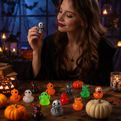 👻 Små Spooky Ænder – Søde Halloween-Miniaturer, der Lyser i Mørket 🎃