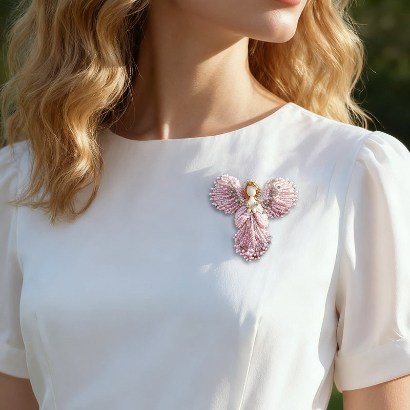 🔥SIDSTE DAG 50 % RABAT💖Håndlavet perleengelbroche