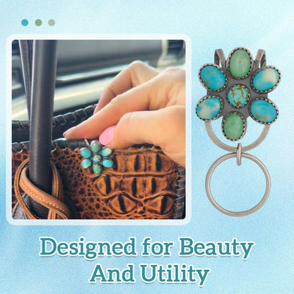 🌼 Turquoise Bloom Bag Clip Key Holder - Find dine nøgler med flai