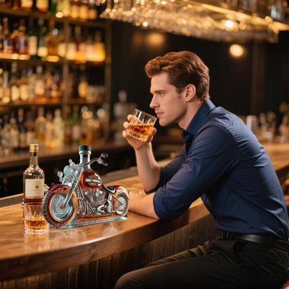 Kreativ motorcykel Glasvinflaske