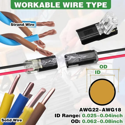 Dobbeltledningsstik Led-lysstangsstik 2 Pi