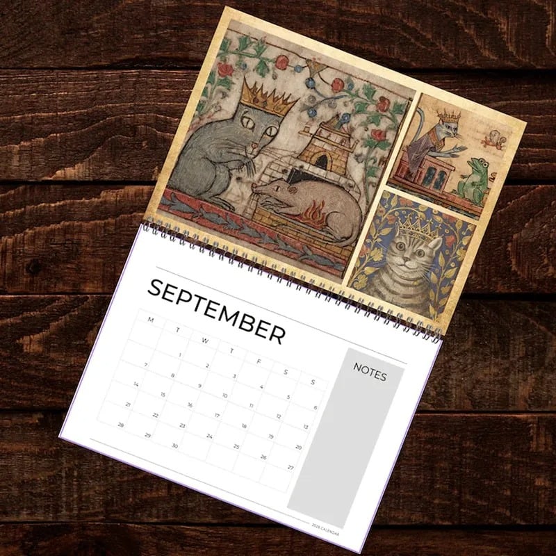🐱Middelalderlige katte med kroner Kalender 2026
