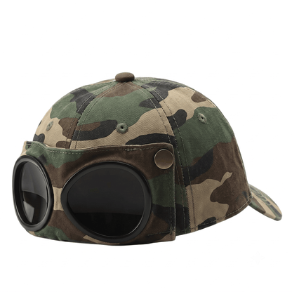 🤣 Baseballkasket i aviator-stil — unikke solbrilleholder og vintage metal-detaljer! 🧢✨