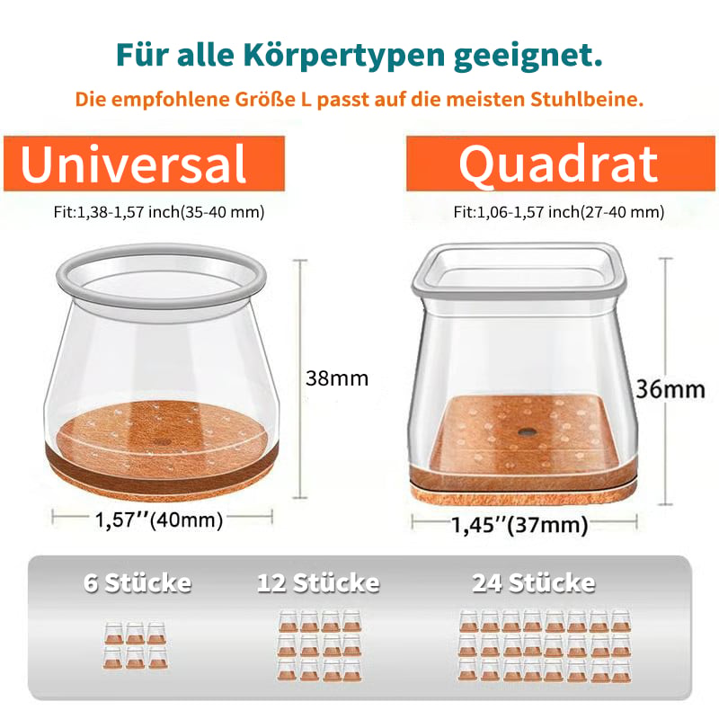 ✨ Universelle gummi-stolebeskyttere – Passer til alle stolebenformer, ridsefaste og holdbare, den ultimative løsning til beskyttelse af dine gulve.