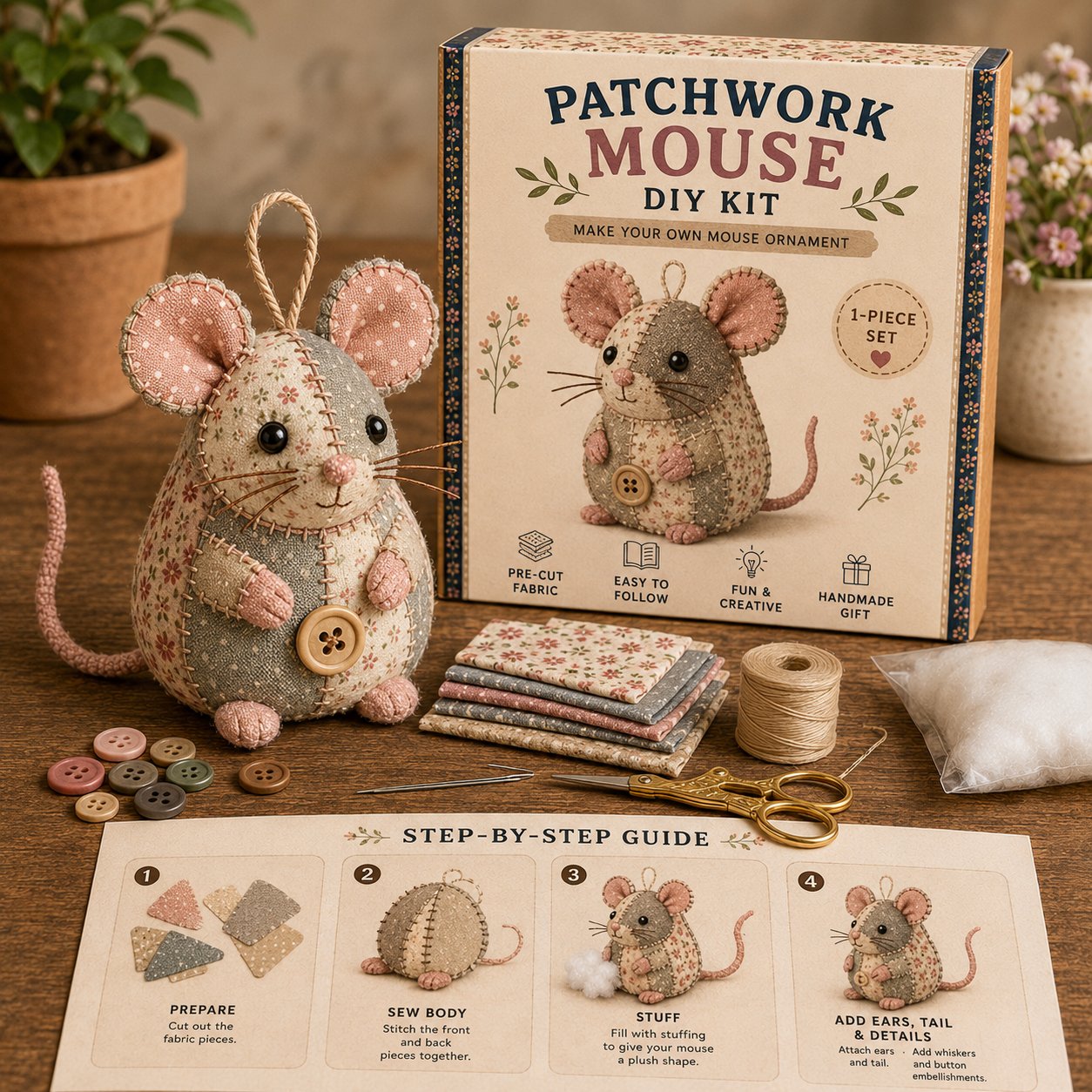 🧵DIY-sæt til patchwork-dyr – Lav dine egne søde dyr