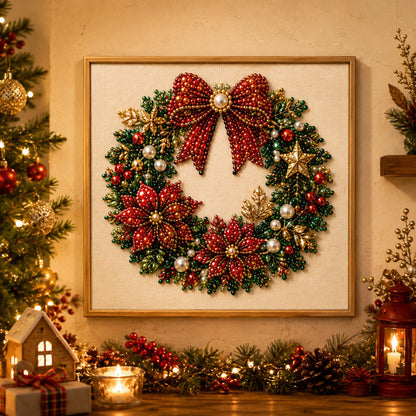 🧘Afslappende og velegnet til begyndere – 🎨💎DIY-julekunstsæt med perler til diamantmaleri