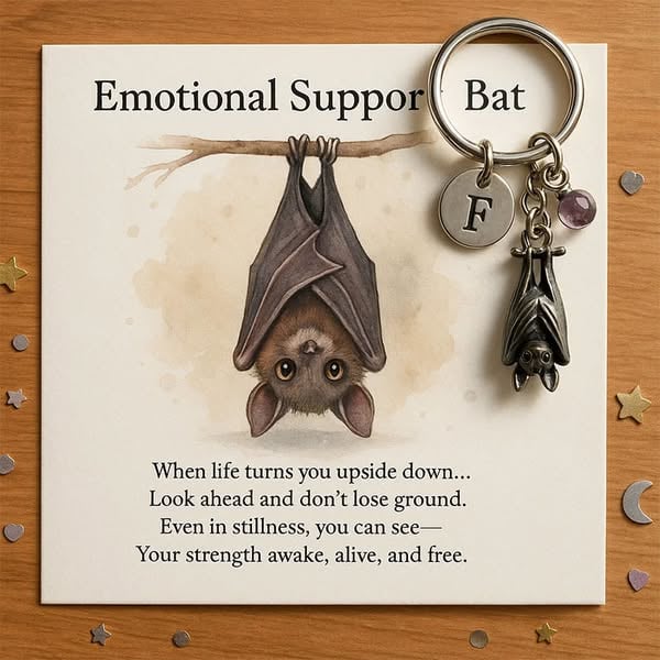 🦇Emotionel støtte flagermus inspirerende nøglerin