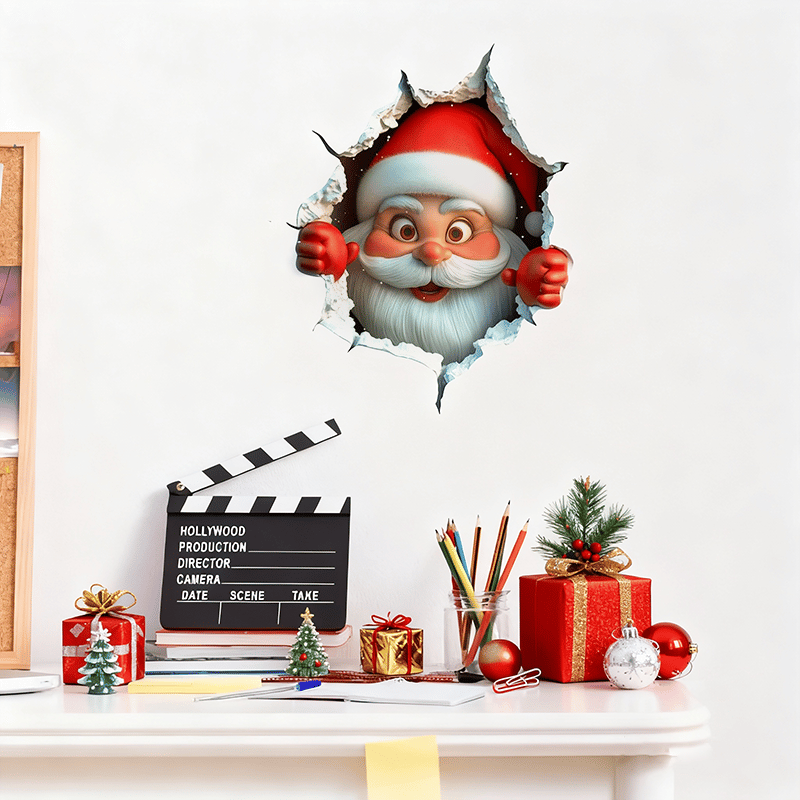 🎄3D Wall-Breaking Santa Claus Sticker